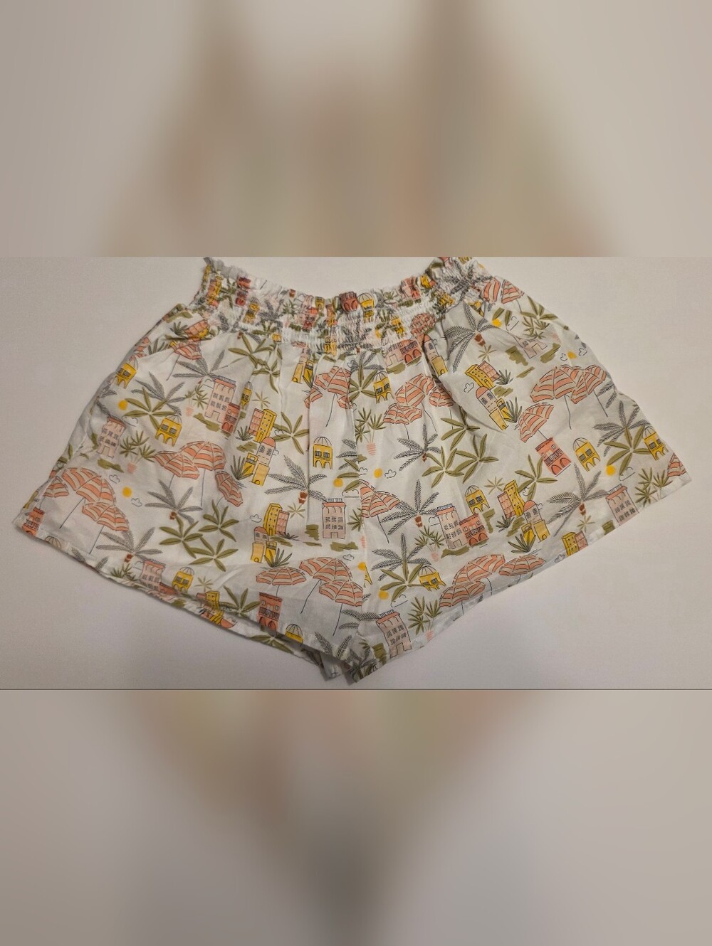 Janie and Jack White Shorts with Tropical Print Size 7